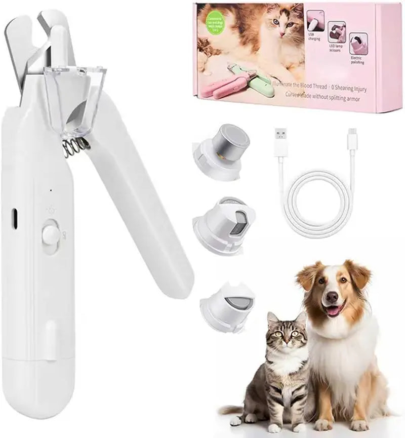 Summervibes Petlovers 2-In-1 Pet Nail Clipper and Grinder, Dog Nail Clipper Trimmer, Ultra Quiet Electric Nail Set, Rechargeable, Suitable for Trimming Toes and Claws of Dogs and Cats of All Sizes