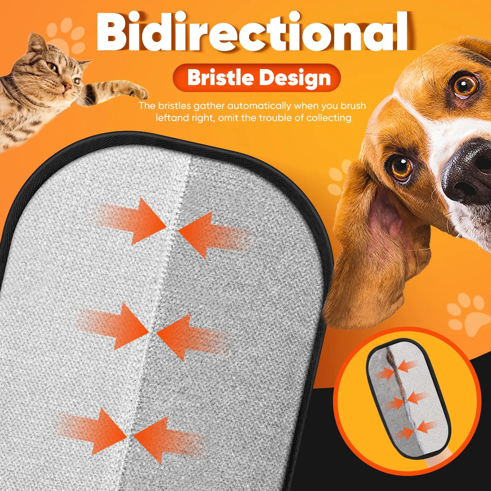 Premium Electrostatic Pet Hair Removal Gloves - Reusable Mitt for Cats and Dogs, Ideal for Upholstery, Carpets, and Car Seats
