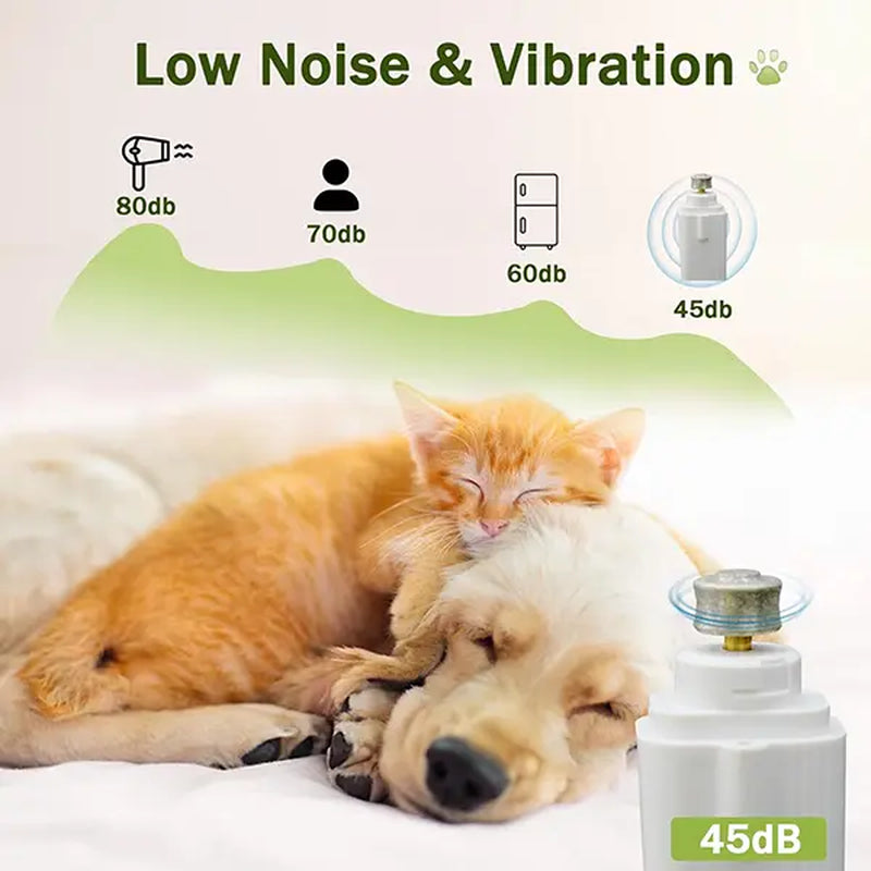 Summervibes Petlovers 2-In-1 Pet Nail Clipper and Grinder, Dog Nail Clipper Trimmer, Ultra Quiet Electric Nail Set, Rechargeable, Suitable for Trimming Toes and Claws of Dogs and Cats of All Sizes