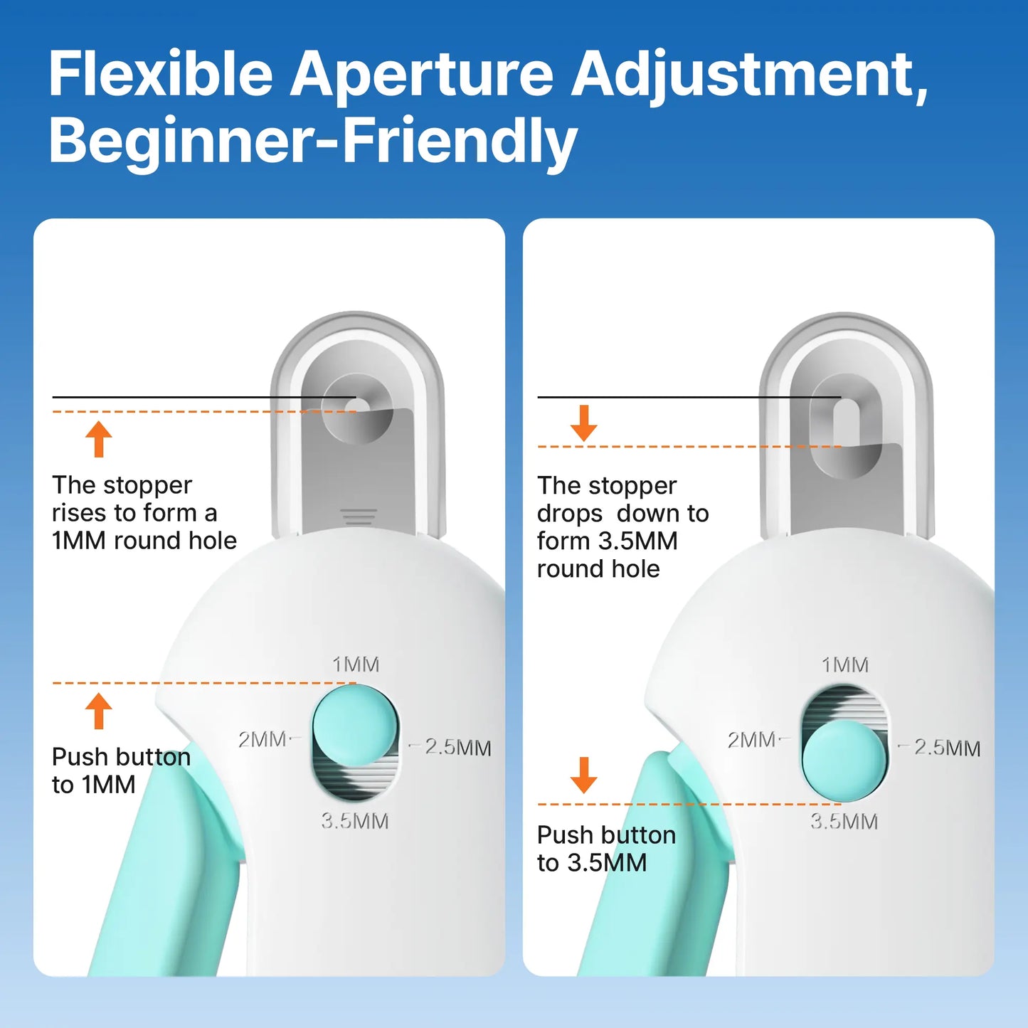 Potaroma Adjustable Cat Nail Clipper with Integrated Nail File | Safe Trimming Tool for Kittens and Indoor Cats | Anti-Splash Claw Cutter for Pet Grooming (Blue)
