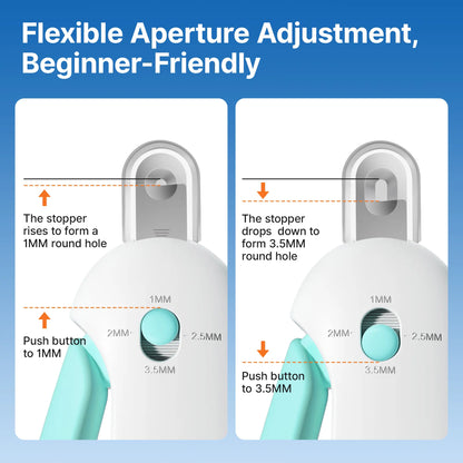 Potaroma Adjustable Cat Nail Clipper with Integrated Nail File | Safe Trimming Tool for Kittens and Indoor Cats | Anti-Splash Claw Cutter for Pet Grooming (Blue)