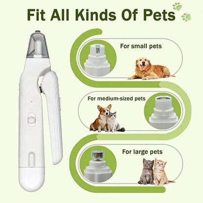 Summervibes Petlovers 2-In-1 Pet Nail Clipper and Grinder, Dog Nail Clipper Trimmer, Ultra Quiet Electric Nail Set, Rechargeable, Suitable for Trimming Toes and Claws of Dogs and Cats of All Sizes