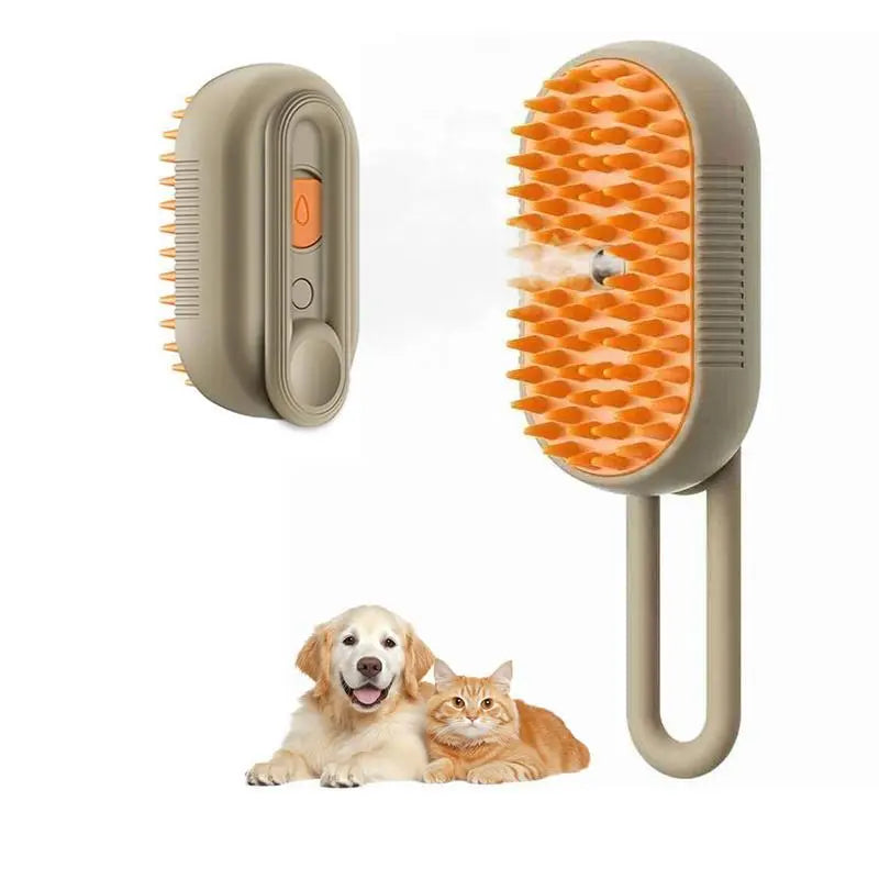 3-in-1 Adjustable Pet Steam Brush and Hair Remover for Cats and Dogs