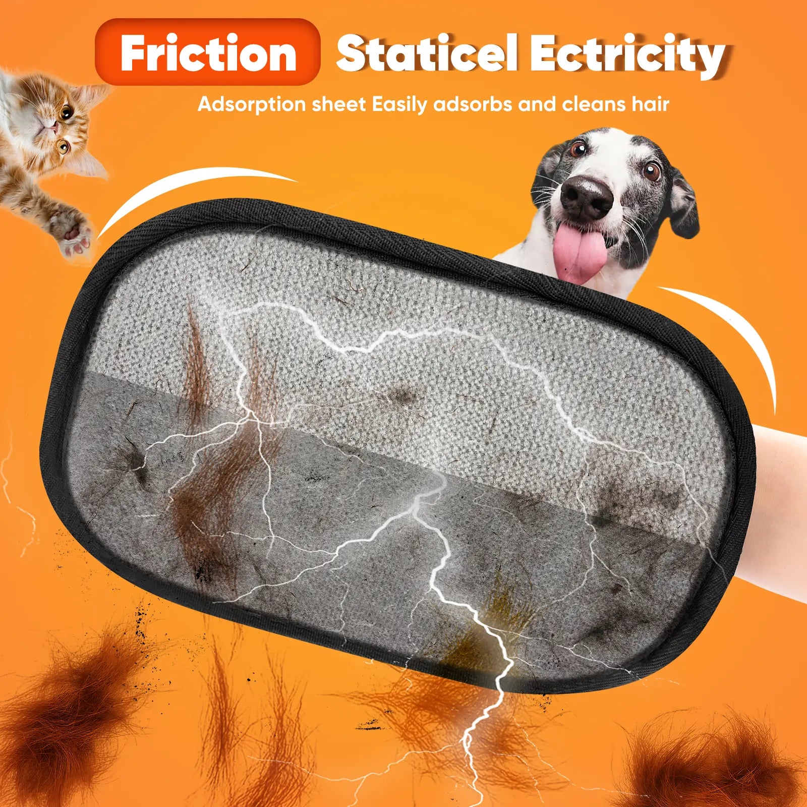 Premium Electrostatic Pet Hair Removal Gloves - Reusable Mitt for Cats and Dogs, Ideal for Upholstery, Carpets, and Car Seats