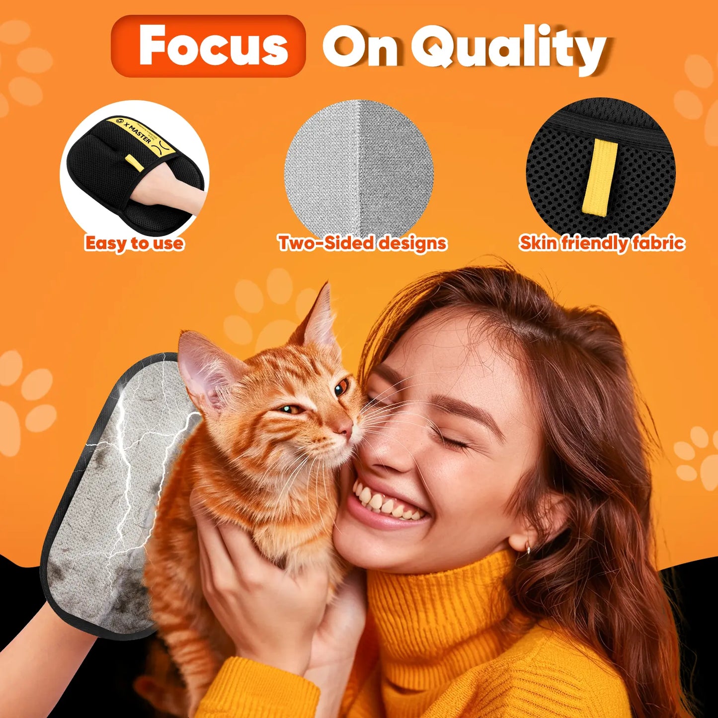 Premium Electrostatic Pet Hair Removal Gloves - Reusable Mitt for Cats and Dogs, Ideal for Upholstery, Carpets, and Car Seats